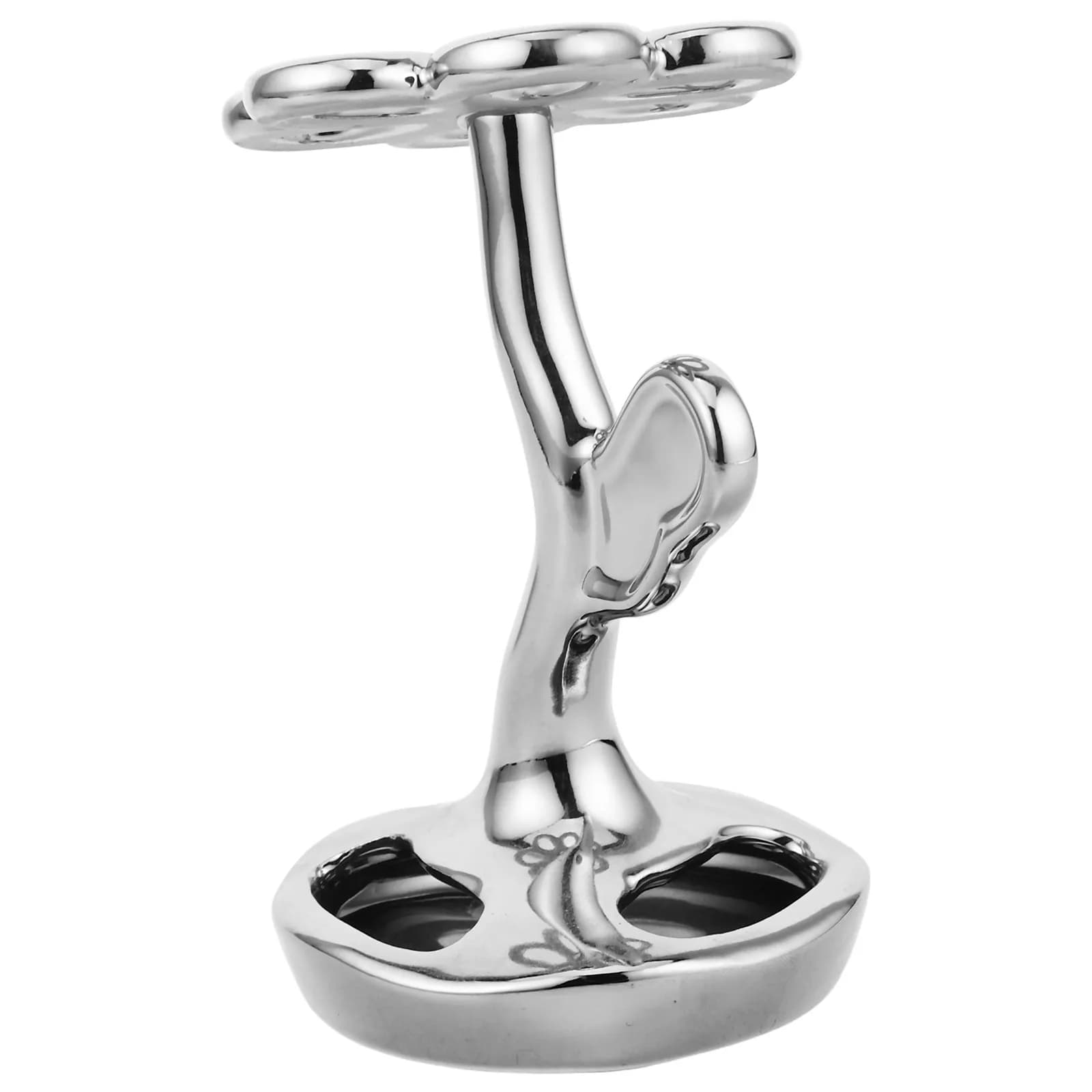 Portaspazzolini in Ceramica Floreale, Organizzatore per Pennelli da Trucco, Supporto da Bagno, Accessorio Elegante per l'Organizzazione del Piano di Lavoro