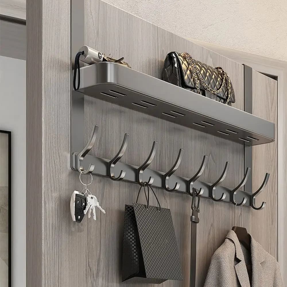 Nuova porta di moda dietro il gancio vestiti portatile cappello cappotto asciugamano gancio 5 ganci camera da letto cucina organizzatore supporto Rack di stoccaggio