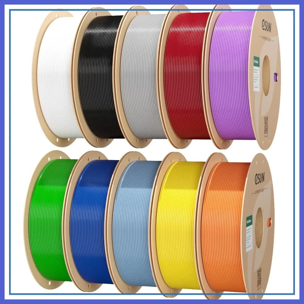 Filamento PLA 10KG 1.75mm, Set di 10 Colori, 1KG/Bobina, Alta Velocità per Stampanti 3D