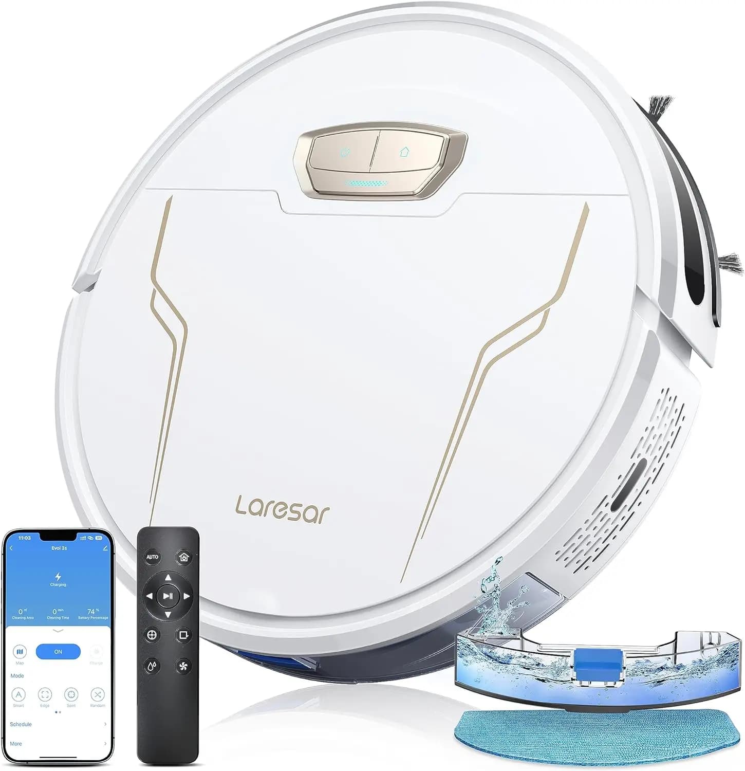 Evol 3s Robot Vacuum Cleaner Sprinkle and clean wet Robot vacuum cleaner with cleaning function of the auto-driving pathway