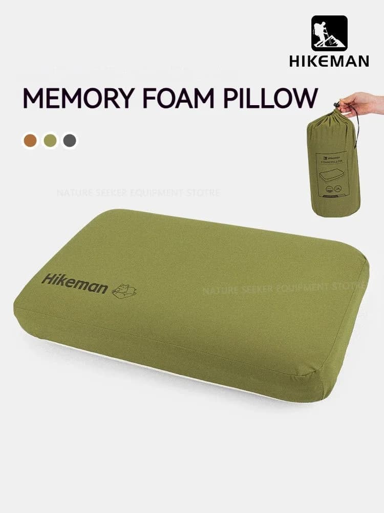 HIKEMAN Cuscino da campeggio Cuscino in memory foam traspirante Comfort Attrezzatura per il sonno Attrezzatura da viaggio per il campo Cuscini per il pisolino per la salute cervicale