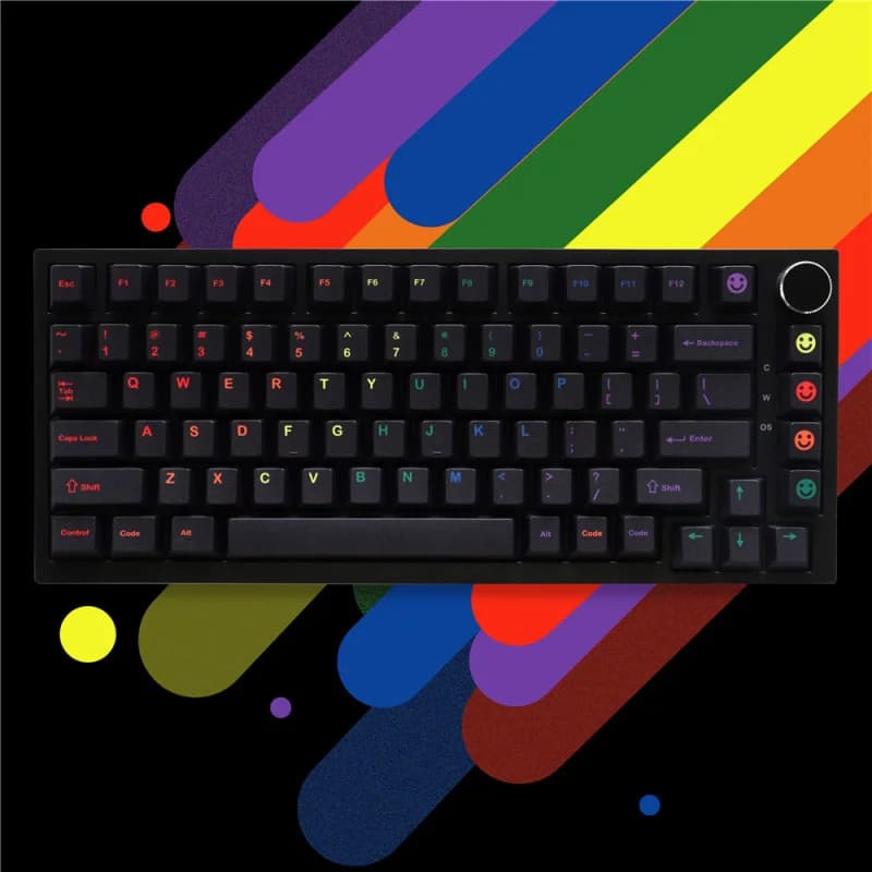 GMK Midnight Rainbow Keycaps Gradient Small Full Set Original Factory HeightPBT Tastiera meccanica stampata a sublimazione