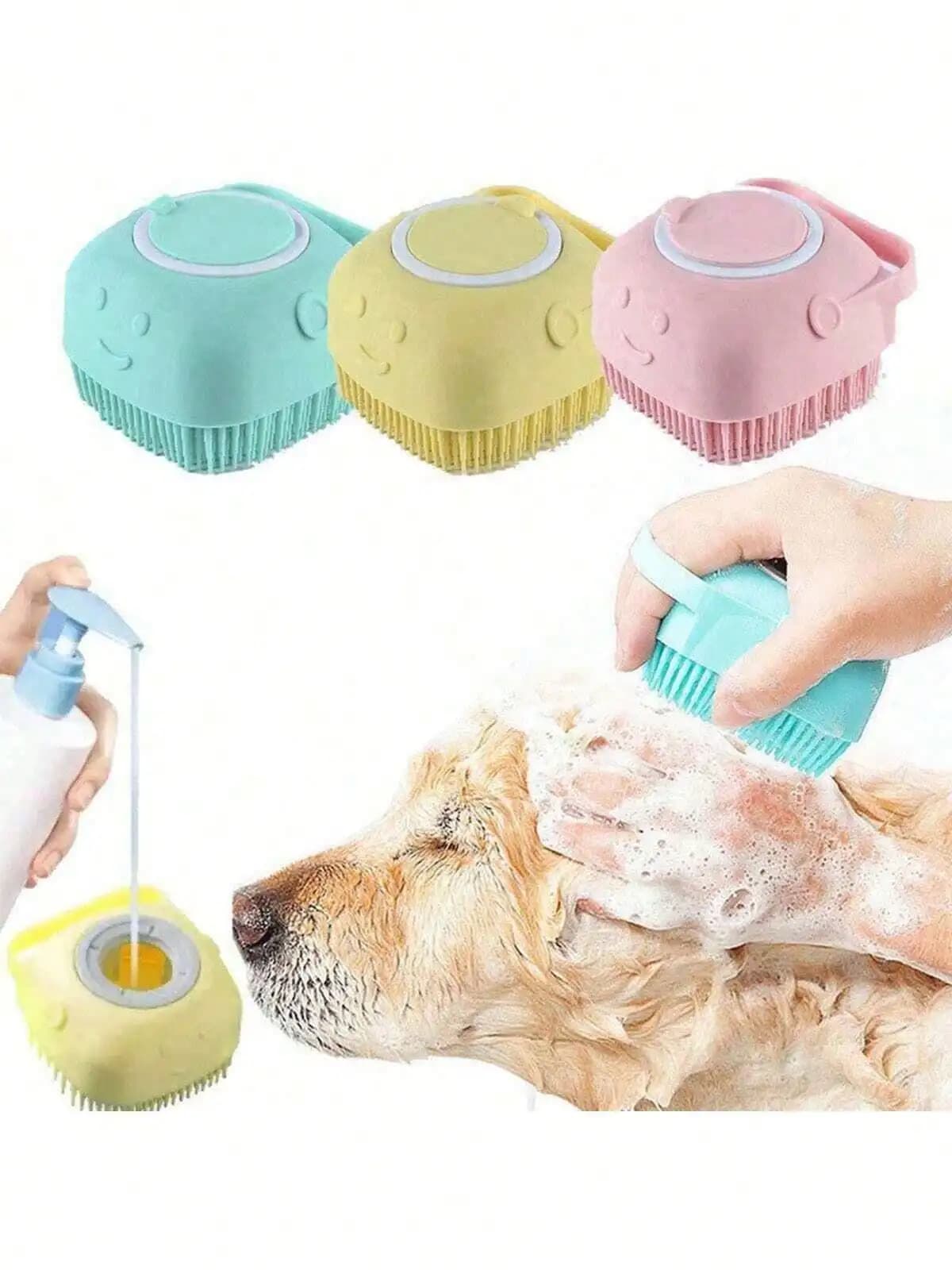 Pet Silicone Bath Brush Dog Cat Massage Comb Foaming Shampoo Brush Pet Grooming Cleaning Shower Brush Pet Washing Tool