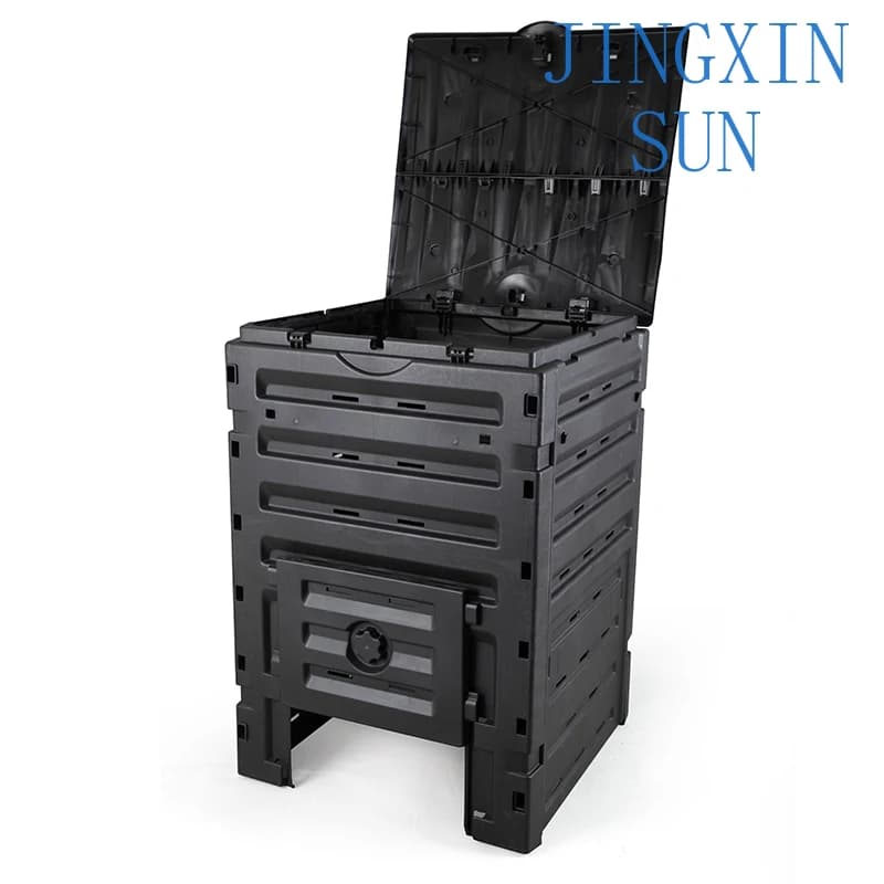 PP Material Eco-friendly and Durable Large Size Home Garden Compost Bin Plastic 500L Green/Black