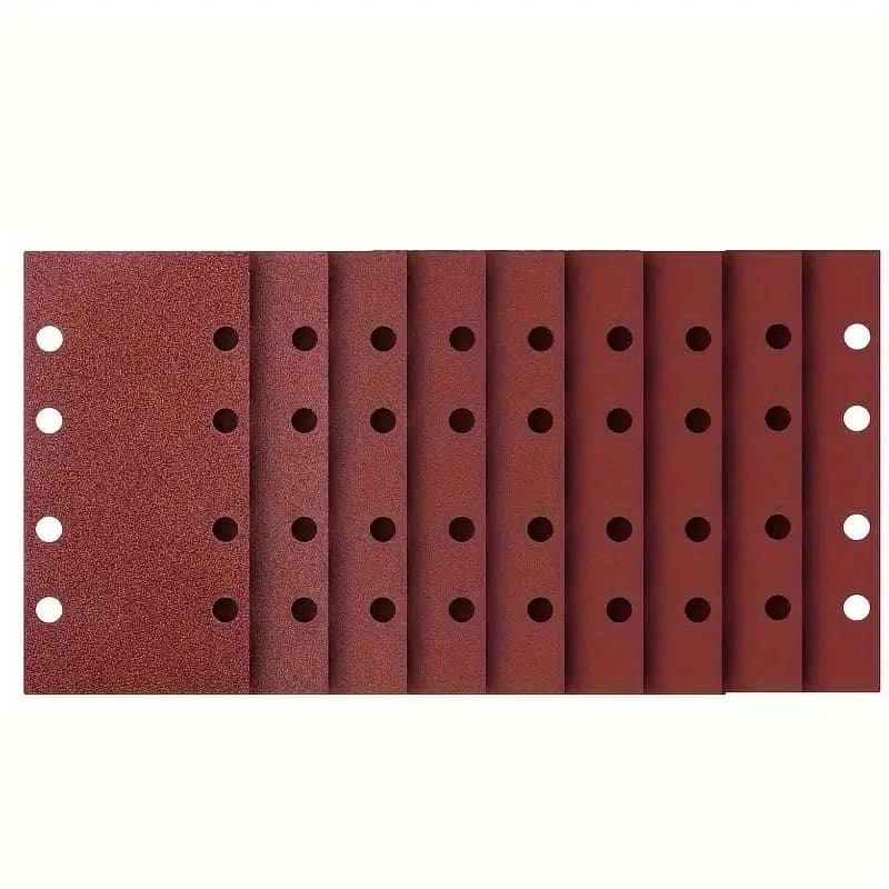 Foglio di carta vetrata autoadesiva per levigatrice pneumatica, carta vetrata rettangolare in velcro, 185x93mm - sacchetto misto carta vetrata misura 60-1000