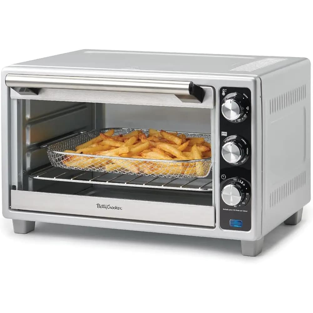 Forno tostapane a convezione a 6 fette con friggitrice ad aria, 0,8 Cu. Capacità in piedi, multifunzione, colore argento