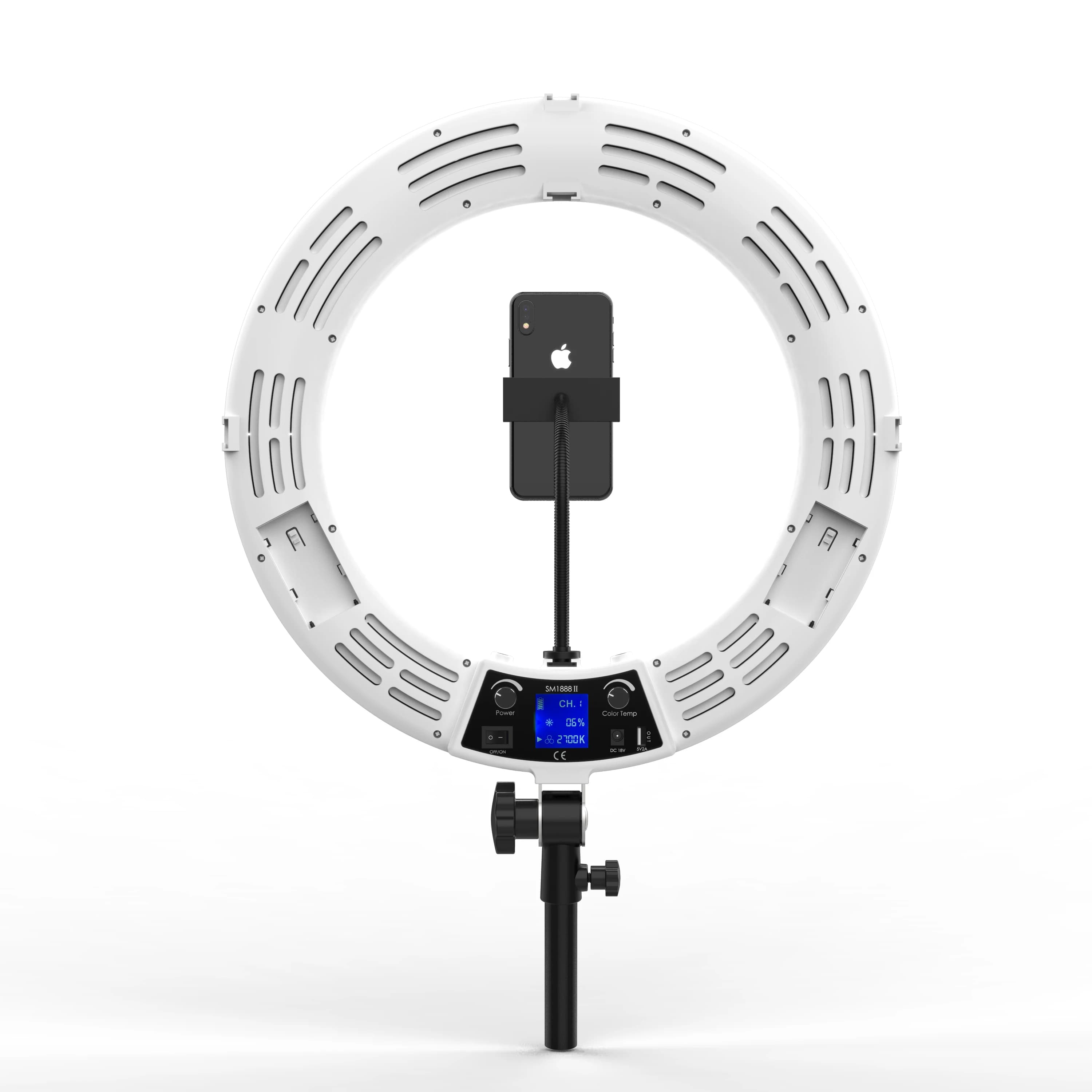 Vendita calda Logo personalizzato Fotografia da 18 pollici Luce destra Selfie Tiktok Living Video Luce di riempimento Anello luminoso a LED da 18 pollici con supporto