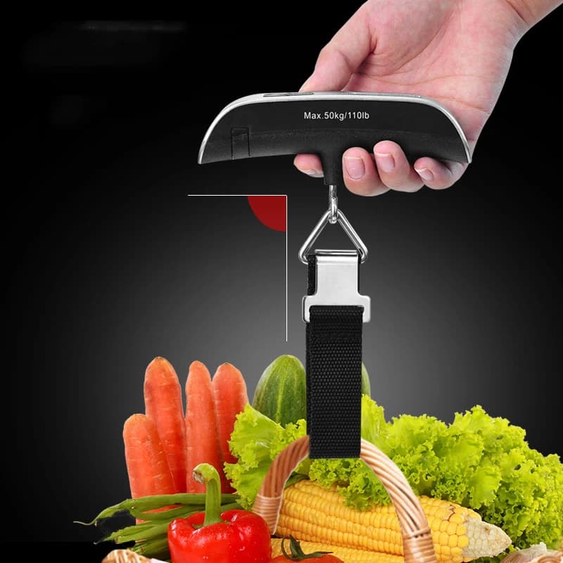 Bilancia Digitale Portatile con Display LCD, 50kg/110lb, Elettronica per Bagagli, Valigie e Borse da Viaggio