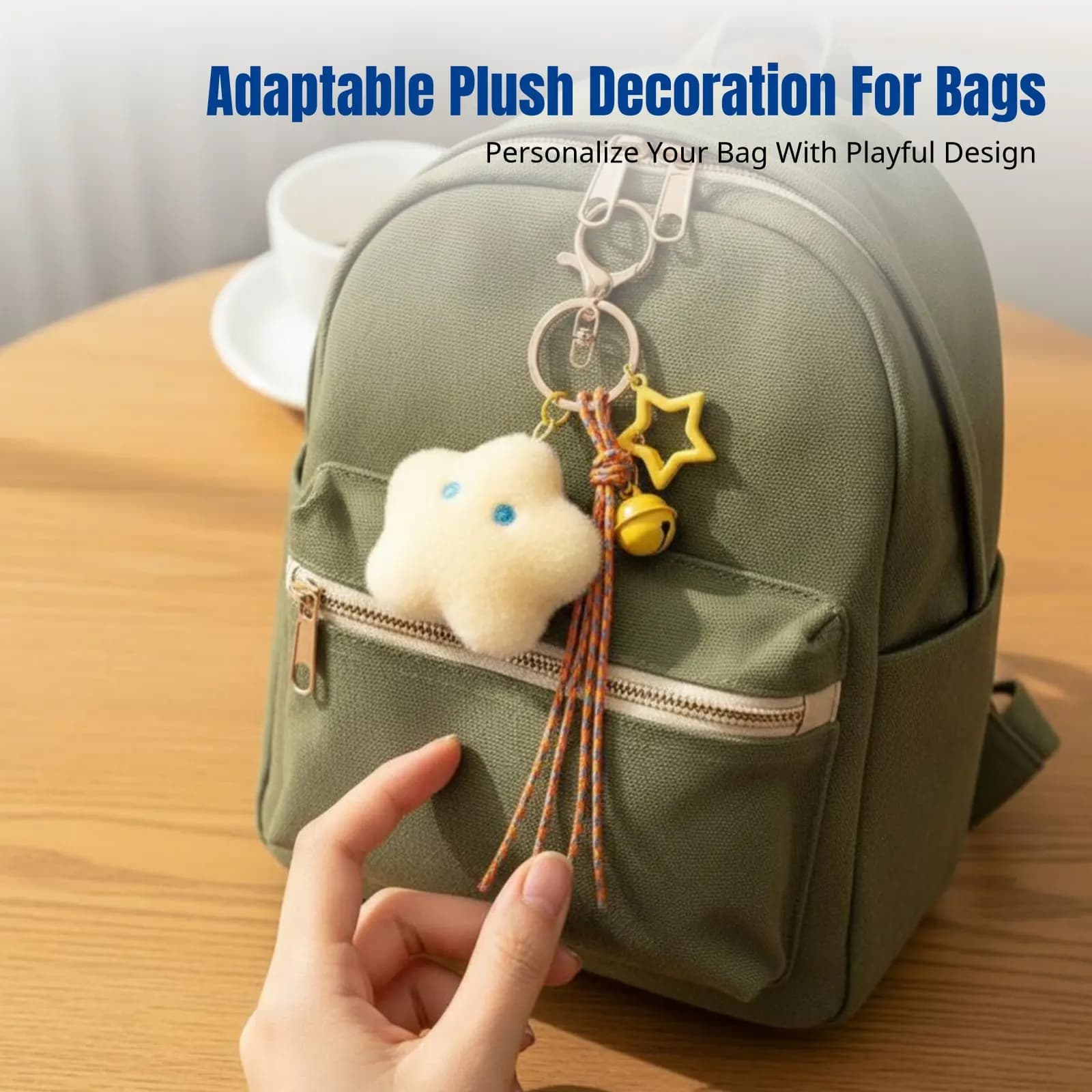 Portachiavi in peluche a forma di luna, ciondolo creativo per borsa a forma di bambola dei cartoni animati, regalo per i partner