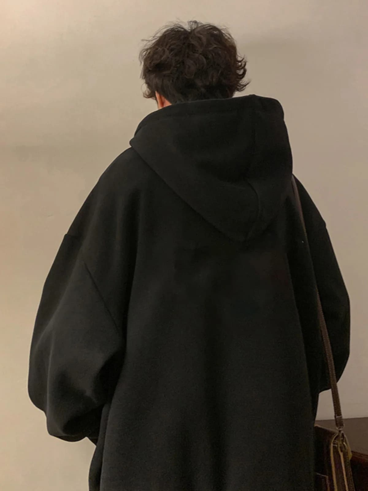 American Style Heavyweight Pure Black Lonely Hoodie Men's Rigorous Retro Oversize Early Autumn Couple's Coat Casual Loose Fit
