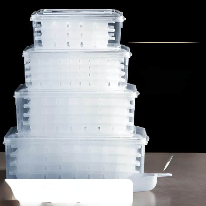 Large Capacity Ice Tray for Refrigerator Commercial And Household Use Food Grade Ice Mold Storage Container Kitchen Tool