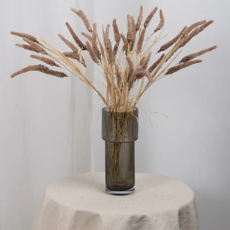 10 pz. Fiori artificiali a 9 teste effetto canna, piante verdi in plastica, erba sintetica, decorazione floreale per casa e soggiorno