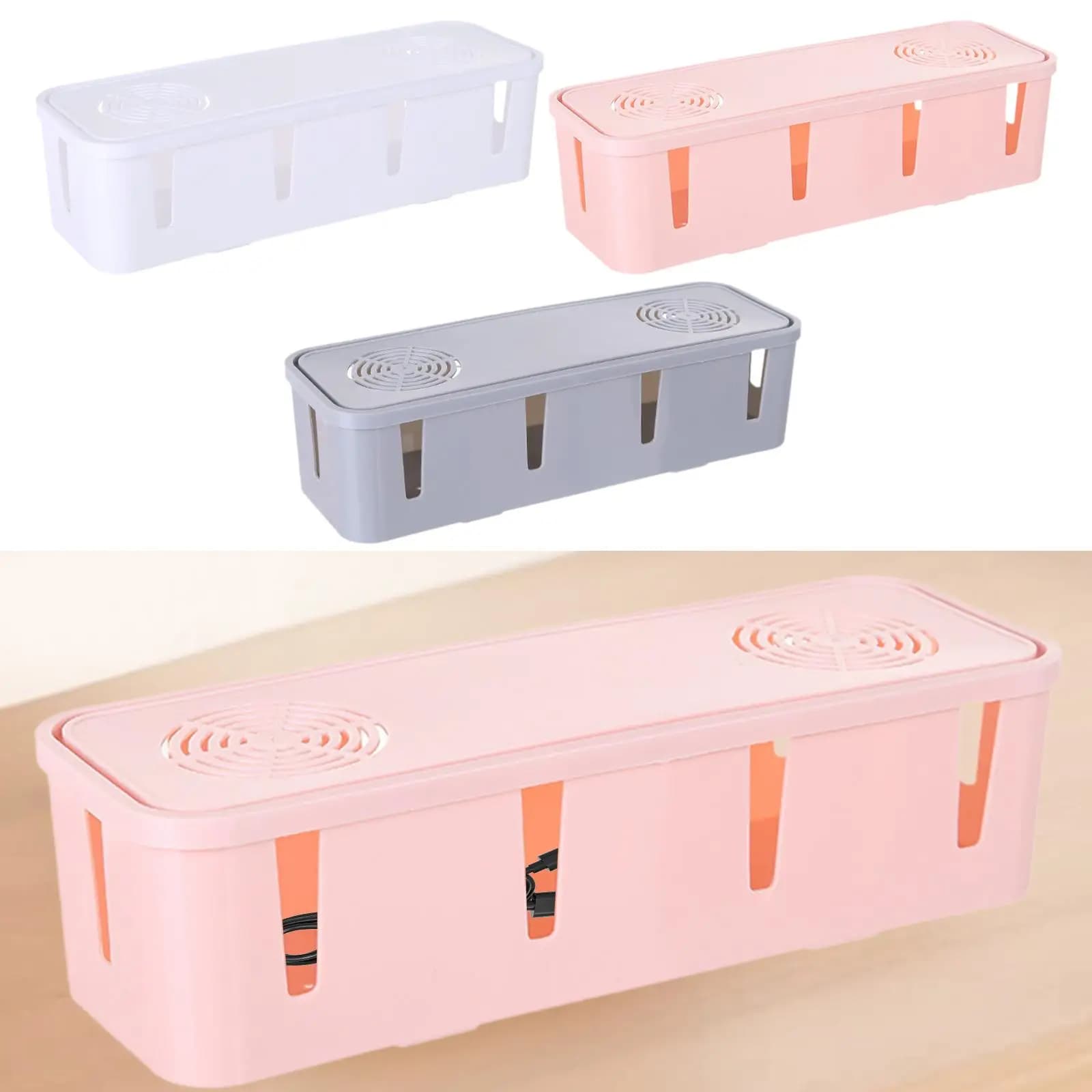 Scatola organizer per cavi per la gestione dei cavi e lo stoccaggio nell'home office