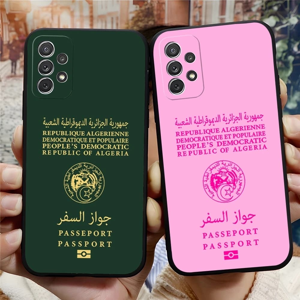 Algeria Passport Phone Case For Samsung Galaxy S24 S23 S26 S22 S25 S20 A16 S21 Ultra Fe Plus A54 A24 A53 Coque