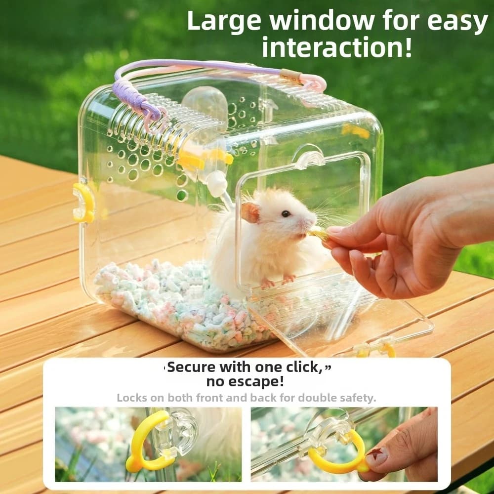 New Clear Bird Carrier Cage PET Lightweight Transport Case Ventilated Secure Closure Hamster Carry Box Pet Travel