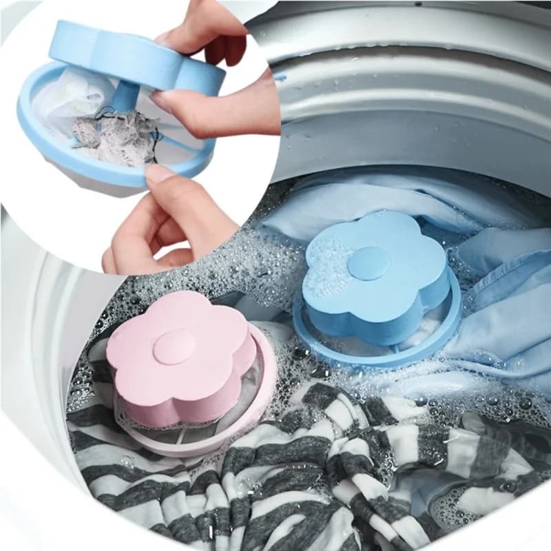 2 Random Color/Style Laundry Hair Collector And Pet Hair Remover Sets - Reusable Mesh Bags