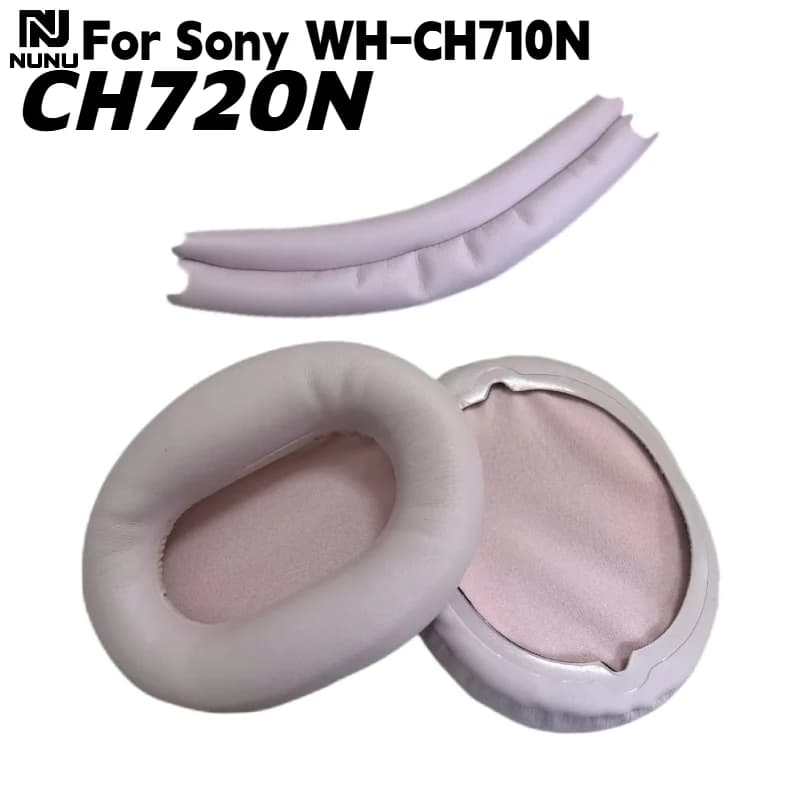 Cuscinetti auricolari di ricambio in similpelle/proteine e rivestimento per archetto per cuffie Sony WH-CH710N CH720N, ricambi per la riparazione degli auricolari