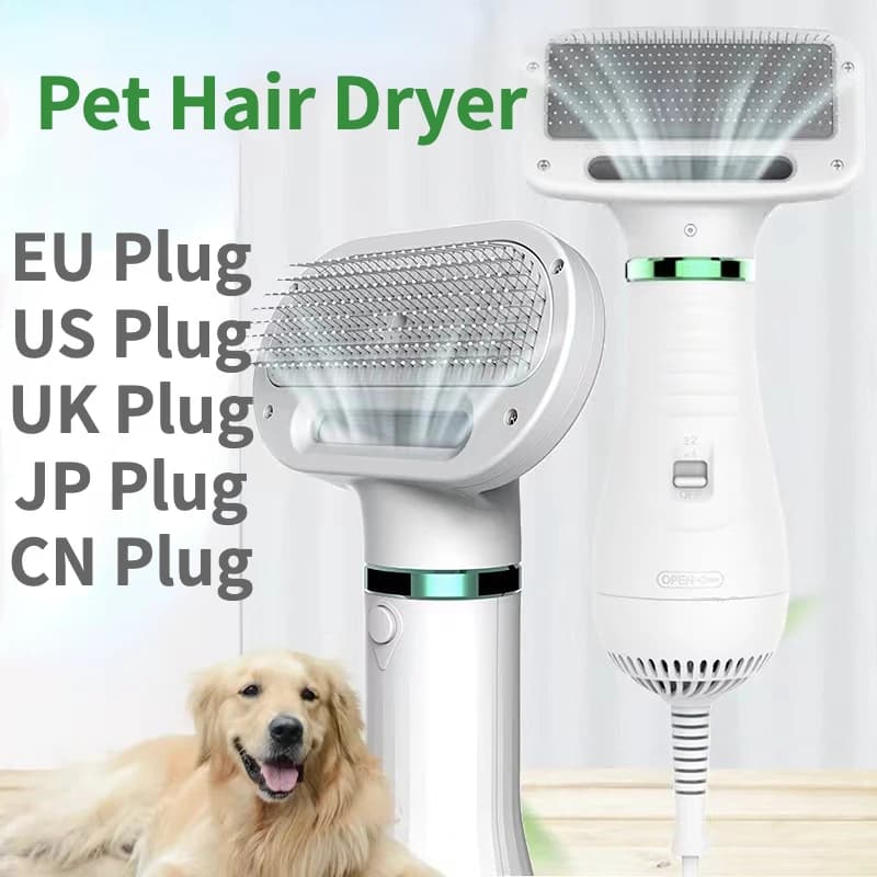 Brush Hair Dryer 2-in-1 for Cats and Puppies, Silent Blower for Dogs, Hair Dryer and Brush for Low-Temperature and Reduced Rumor