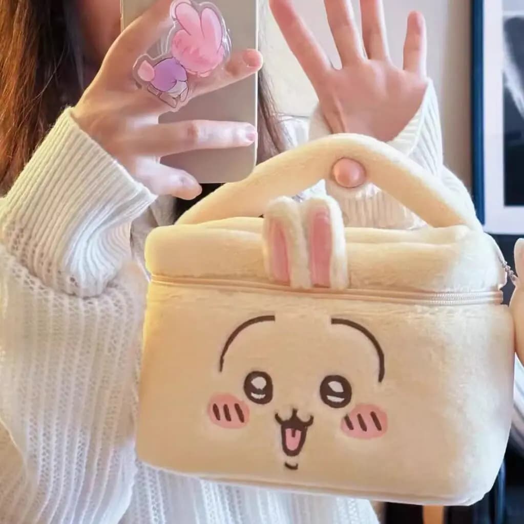 Carin Plush Trick Bag, Kawaii Style Cartoon Laptop Bag, Same Style Pop-Up Shop Camera Bag, Cosmetic Organizer