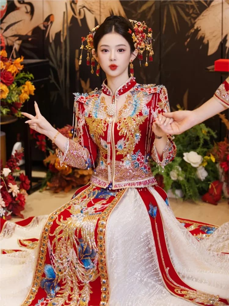 Il nuovo stile abito da sposa abito da sposa lussuose toast e lavori pesanti di una piccola persona