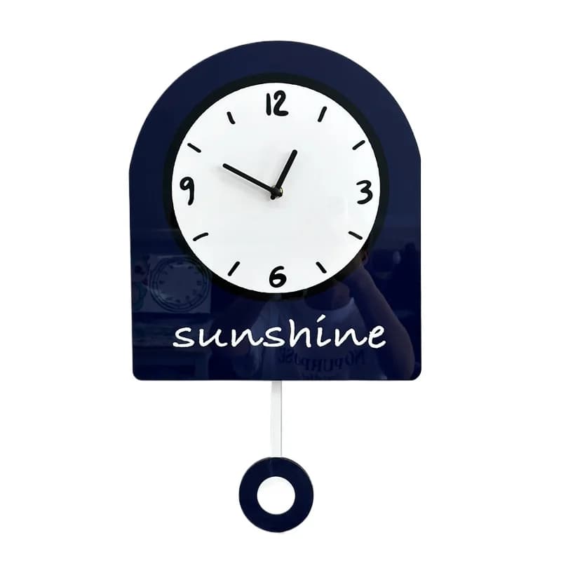 Orologio a pendolo, orologio silenzioso senza fori per cameretta dei bambini e soggiorno, orologio da parete decorativo