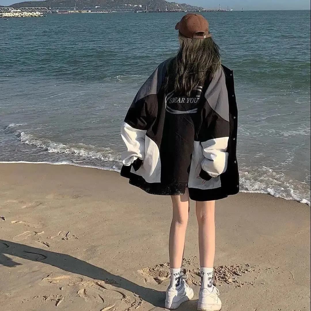 Giacca da Baseball Cleanfit Oversize Primaverile Estiva Trendy Unisex Corta per Studenti Modello Femminile con Cappotto da Baseball