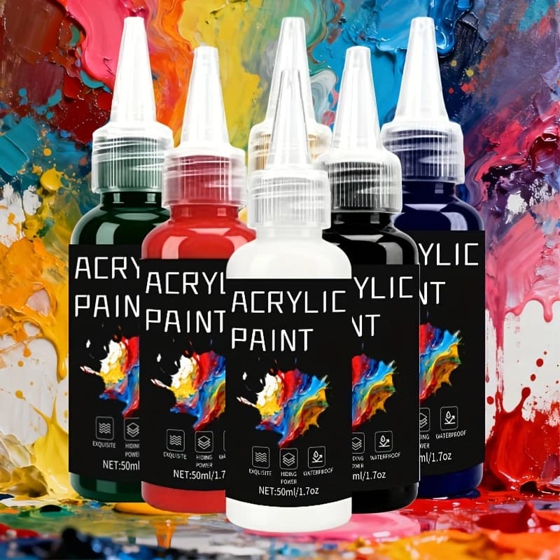 Set di colori acrilici 6 colori 50ml, materiali artistici per dipingere su tela, legno, ceramica e tessuto, pigmento professionale per resina epossidica per artisti