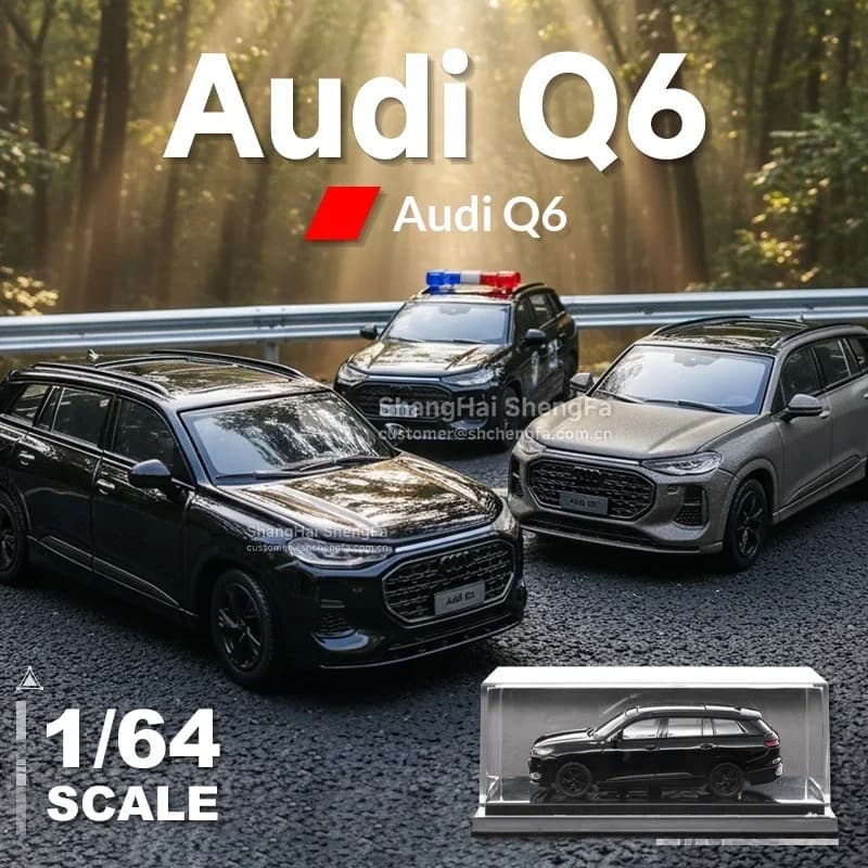 Modellino Auto Audi Q6 in La Scala 1:64, Original Replica in Lega Difusa, SUV Offroad Simulated, Collection Ornament for Car Passionate