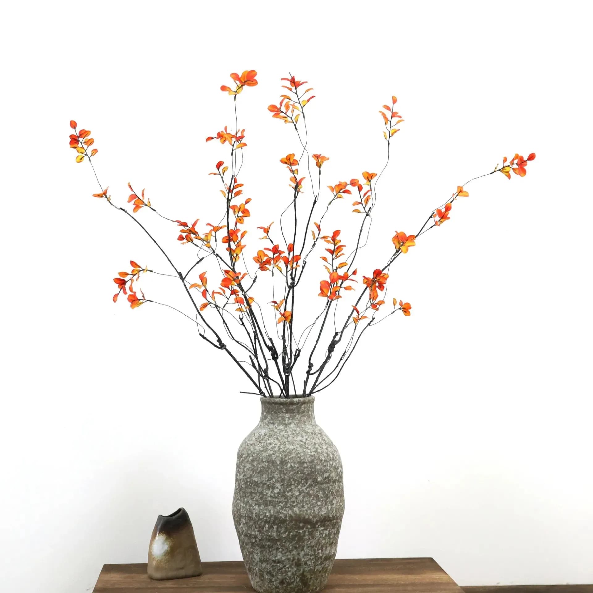 96CM Red Maple Leaf Artificial Plant Autumn Red Leaf Rattan Green Plant Home Porch Model House Decorative Plant