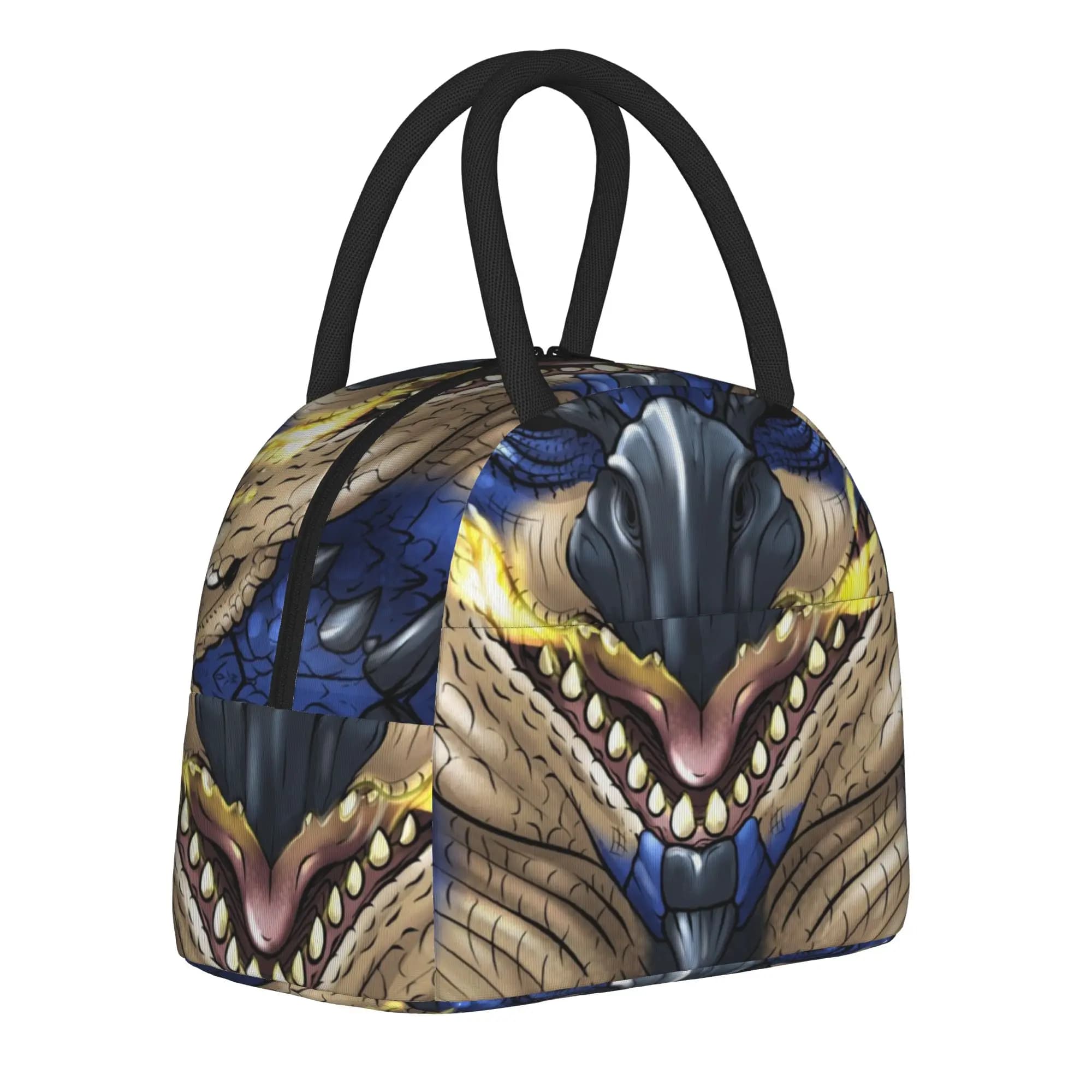 Rathalos Azure Monster Hunter World Insulated Lunch Bag Thermal Bag Lunch Container Kanji MHW Lunch Box Tote Bento Pouch