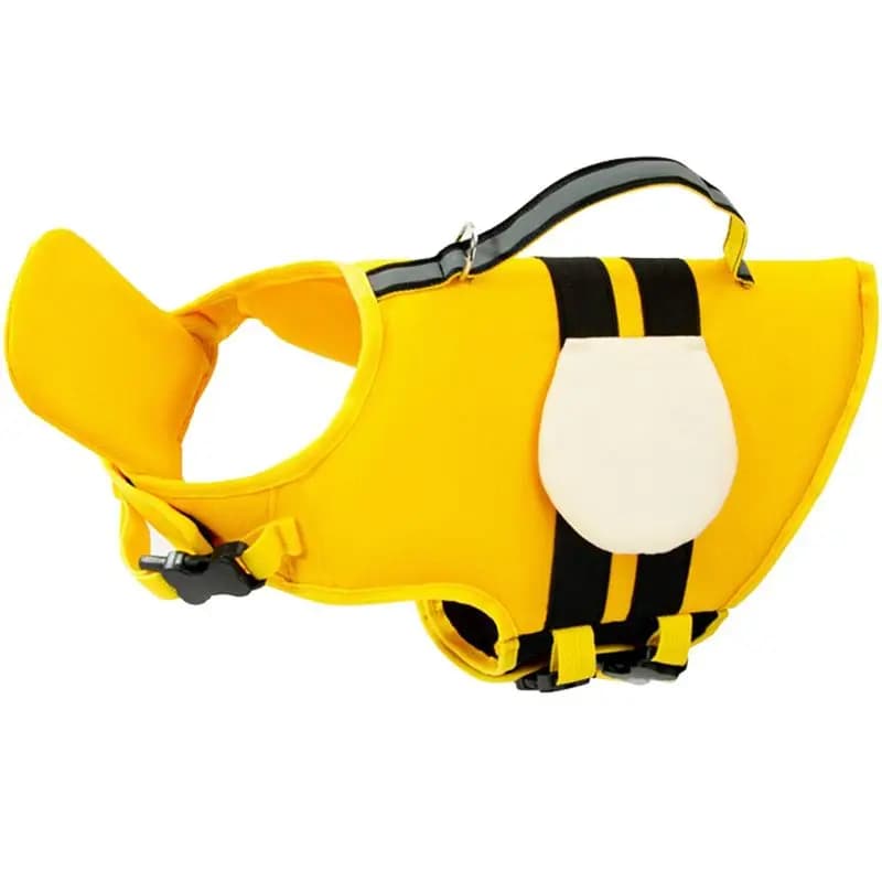 AEE4-Dog Life Jacket Pet Vest Dog Swimsuit Big Dog Collar Harness Pet Dog Swimming Summer Swimwear Clothes Cute Bee Pet