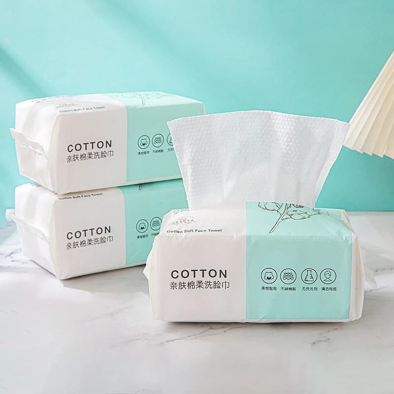 100PCS Natural Use And Drop Face Towel Cleaning Face Wet Struck And Dry Cotton Soft Sink Towel Nonwoven