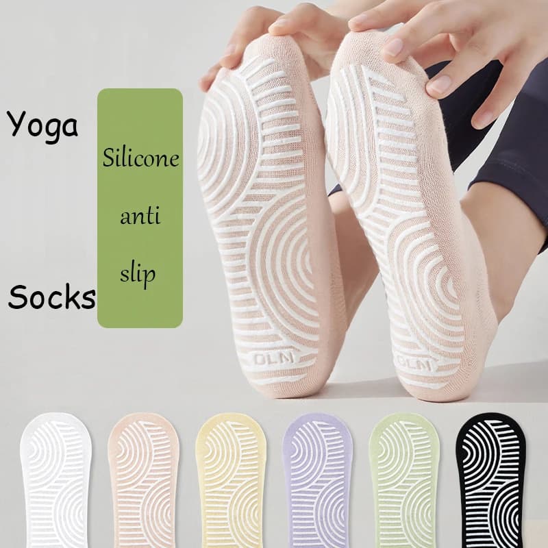 3/6 Paia di Calzini Professionali da Yoga per Donne, in Cotone Antiscivolo, per Balletto e Pilates, Traspiranti e Morbidi, per Danza e Sport Indoor
