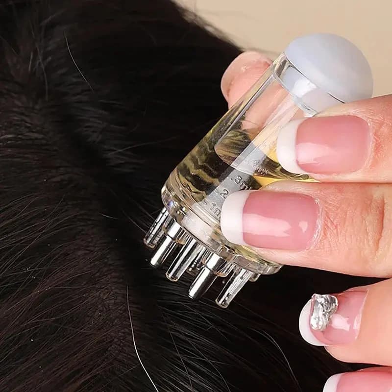 Applicatore per Cuoio Capelluto 1/2/3/4 Pezzi, Pettine per Olio Essenziale, Spazzola Massaggiante per la Crescita dei Capelli, Dispositivo per l'Applicazione di Siero e Olio