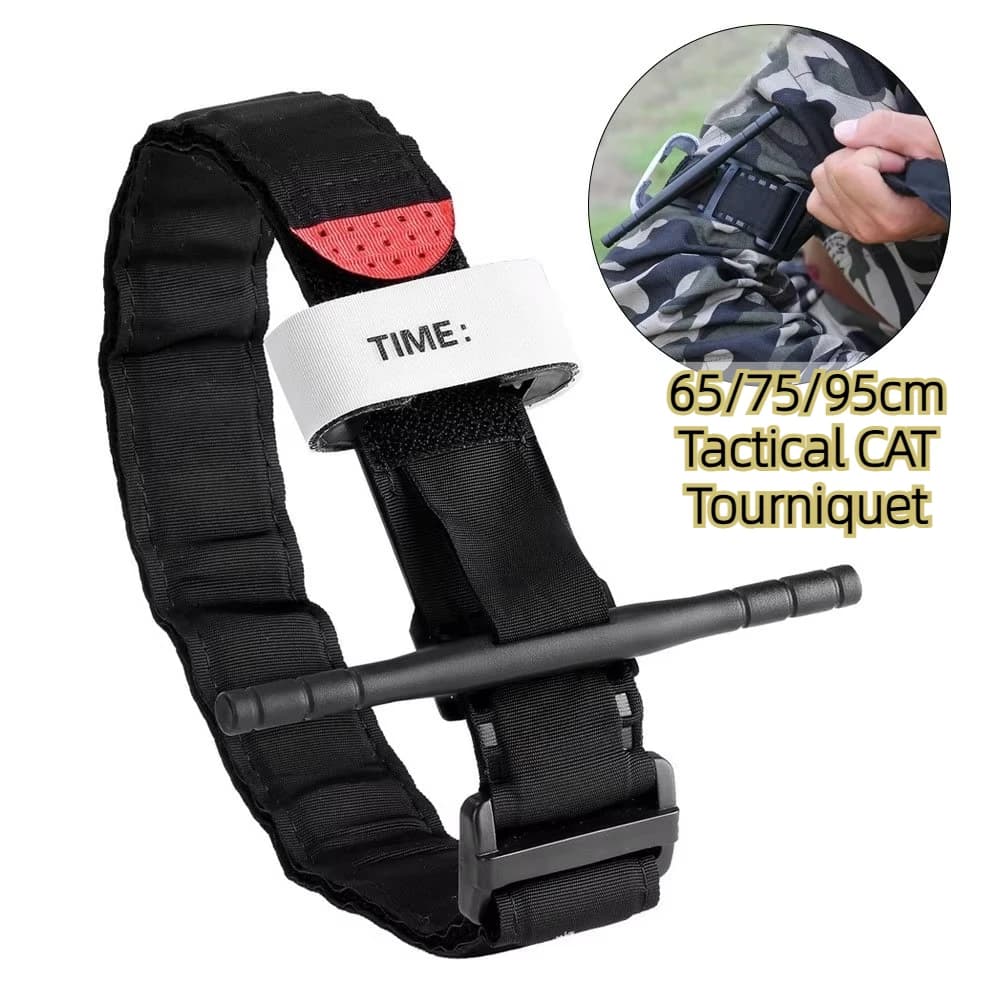 Tactical Windlass Tourniquet One-Handed Emergency Hemorrhage Control Blood Stop, Outdoor Survival First Aid Kit 65/75/95cm