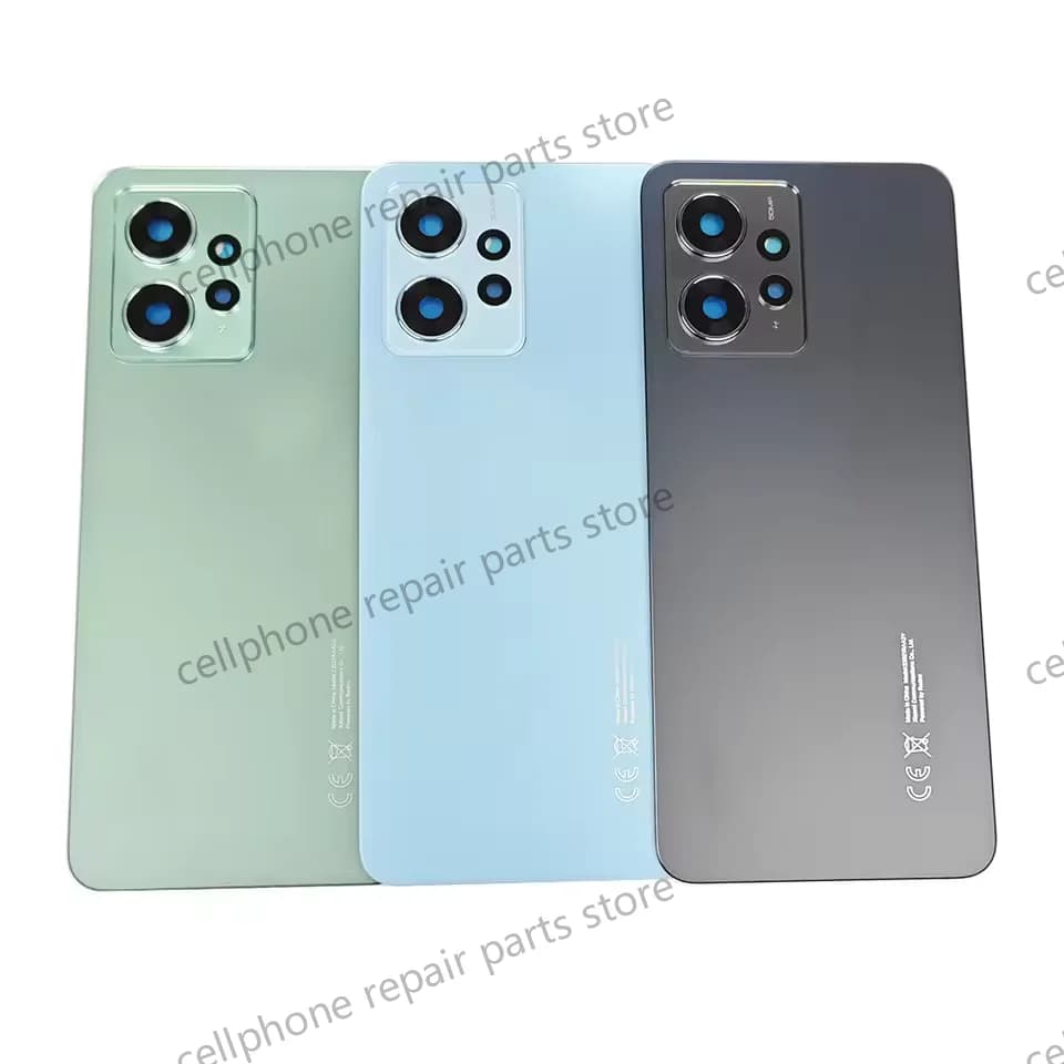 Cover posteriore A+ per Xiaomi Redmi Note 12 4G Custodia per batteria sostitutiva per porta posteriore, copertura alloggiamento posteriore + obiettivo fotocamera con logo