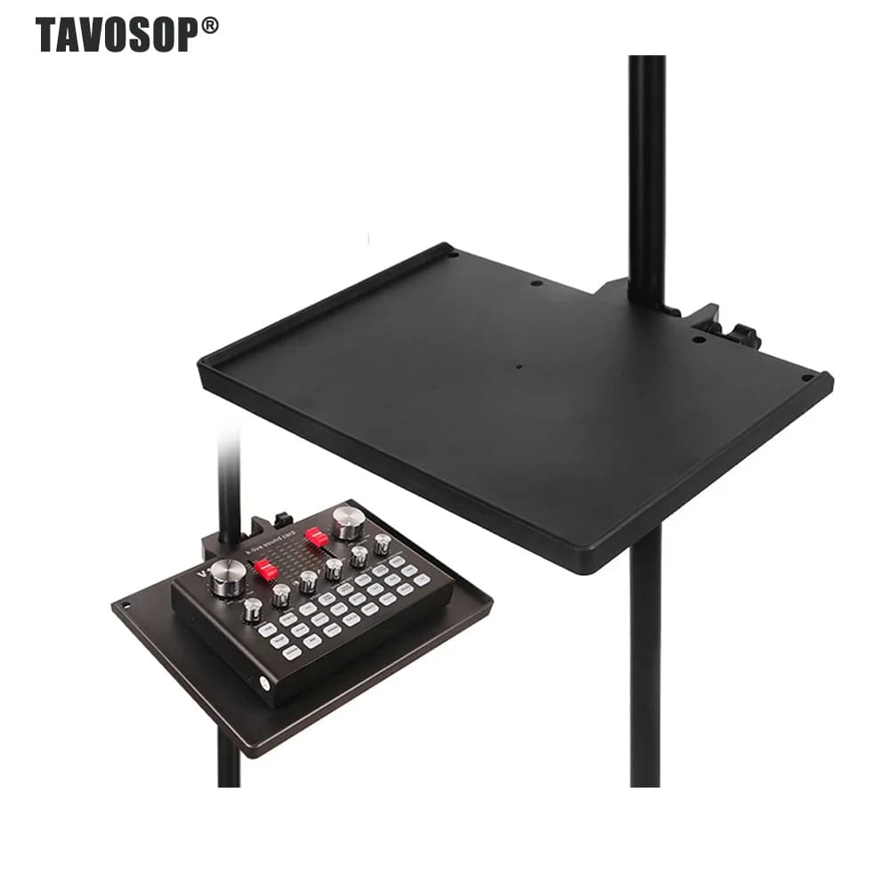 Supporto Universale per Scheda Audio e Microfono per Trasmissioni Live, Adatto per la Posizionamento su Treppiede