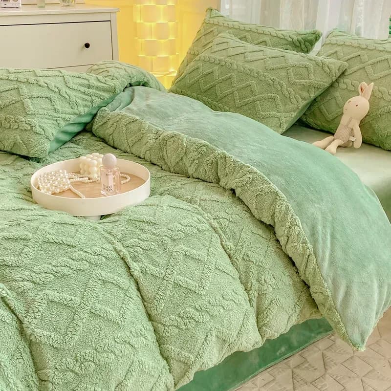 Copripiumino tinta unita Coperta Copripiumino in velluto Taffel per l'inverno Copertine morbide super calde per letti matrimoniali SENZA federa