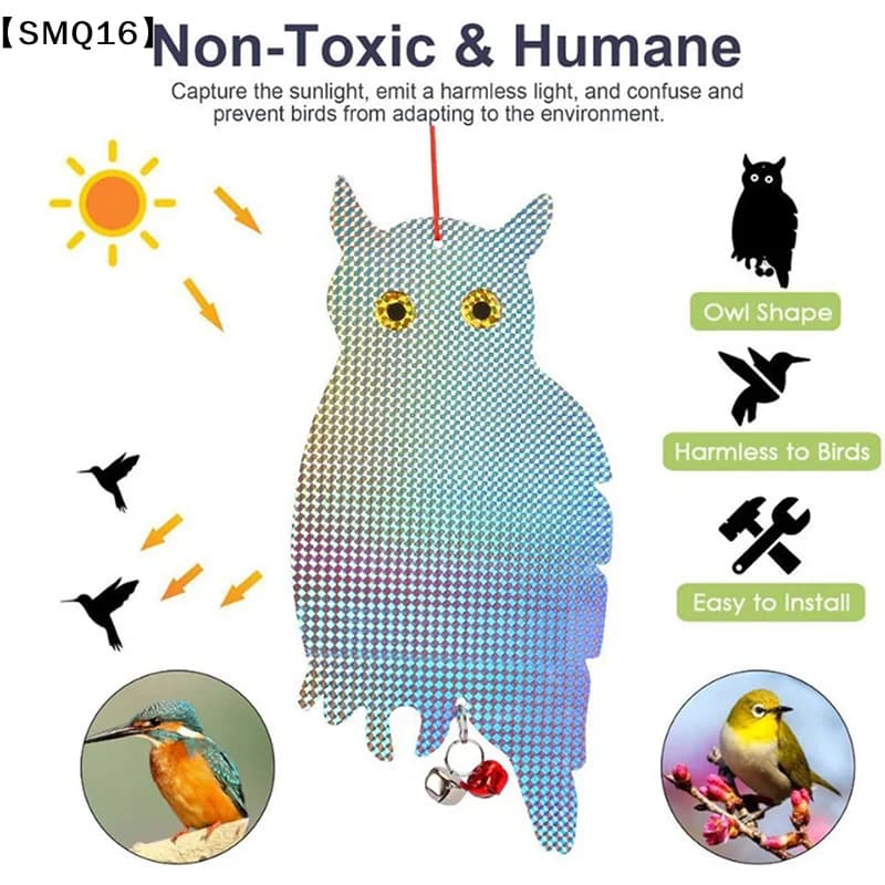 1/2/4/6PCS Reflective Owl Fake Hawk, Plastic Hanging Reflective Bird Repeller, Outdoor And Garden Decorative Wind Chime【SMQ】