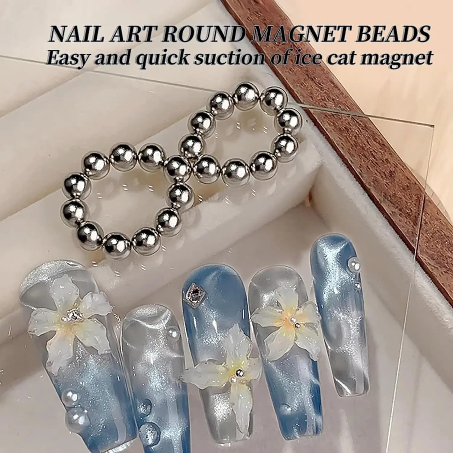10/40Pcs Cat Eye Nail Magnet Tools Set Pattern Designs Ball Cat Eye Magnet For Nails Designs Magnet For Cat Eye Gel Nail Polish