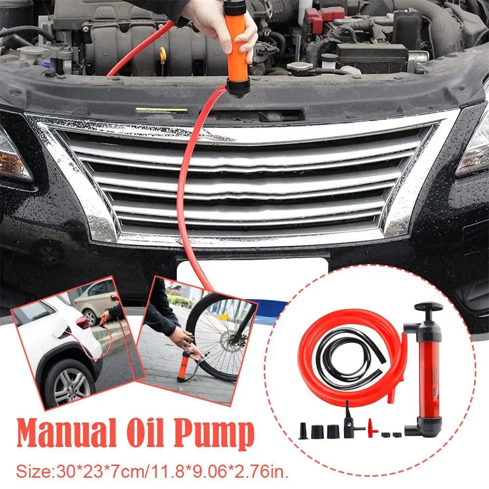 Pompa dell'olio per auto Pompaggio di olio e gas con tubo a sifone Estrattore manuale Pompa per succhiare il tubo della pistola Siringa gonfiabile manuale Olio per vuoto F5J3