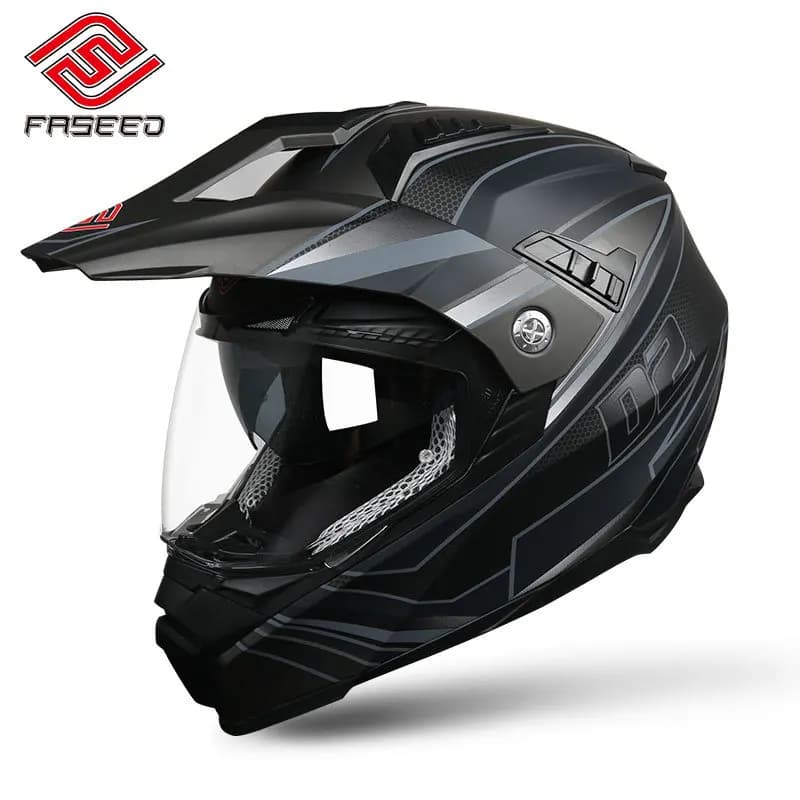 FASEED FS-606 Casco moto Casco integrale da uomo con doppia lente Casco da rally fuoristrada Locomotiva da corsa cascos para moto