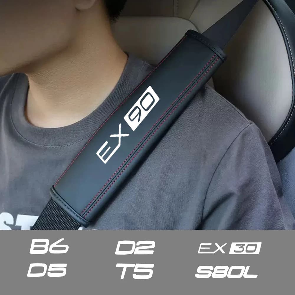 2PCS High Quality Car Seat Belt Protection Shoulder Pad Cover For Volvo B6 D2 D3 D5 D6 D7 D8 EX30 EX90 S80L T5 T8
