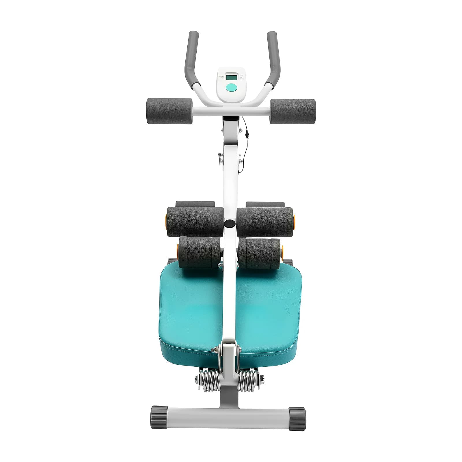 Abdominal Core Workout Machine Foldable Ab Trainer Fitness Equipment for Home Gym with LCD Monitor Adjustable Height Resistance Bands Silent Rollers Non‑Slip Feet 120KG Load Capacity Full Body Exercise for Men Women