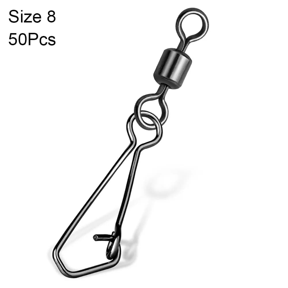 8 Word Fishing Hook Escape Reels Stainless Steel Sliding Sliding Reels for Equipment Pin Connector Snap Bearing Fishing Accessories