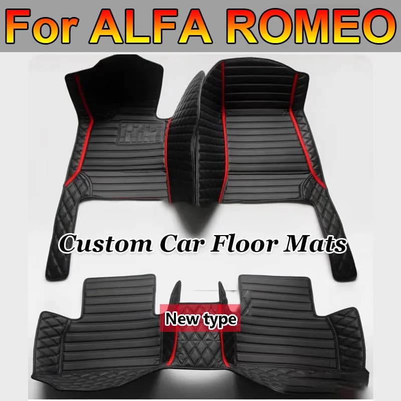 Tappetini per auto per ALFA ROMEO 147 2000-2010 Kit set tappeto impermeabile tappetino in pelle di lusso Set completo accessori per auto