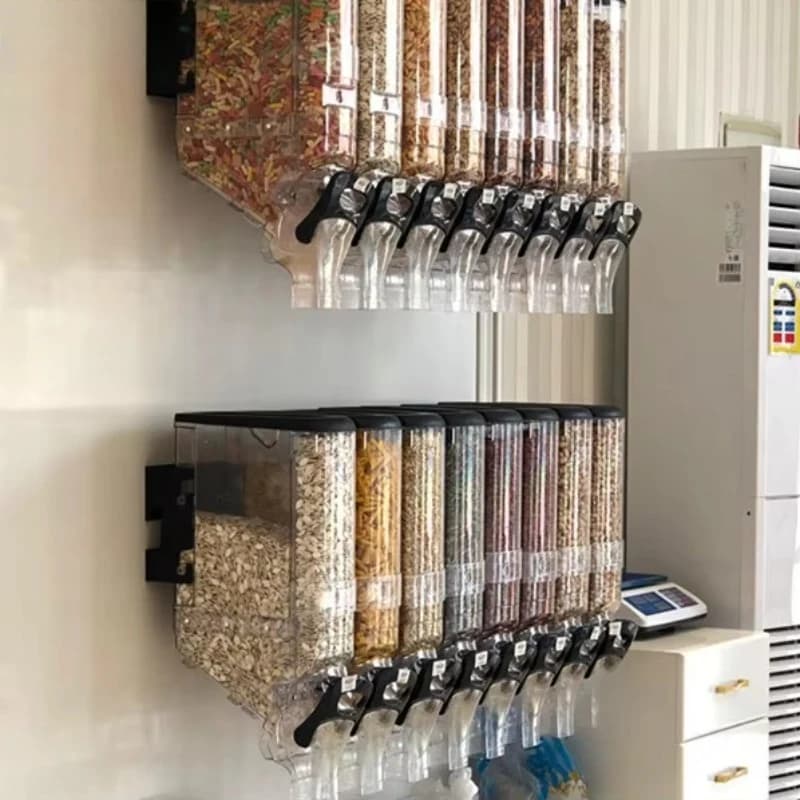 1pcs High Clear Plastic Dry Fruit Food Container Cereal Grain Nut Dispenser for Bulk Products