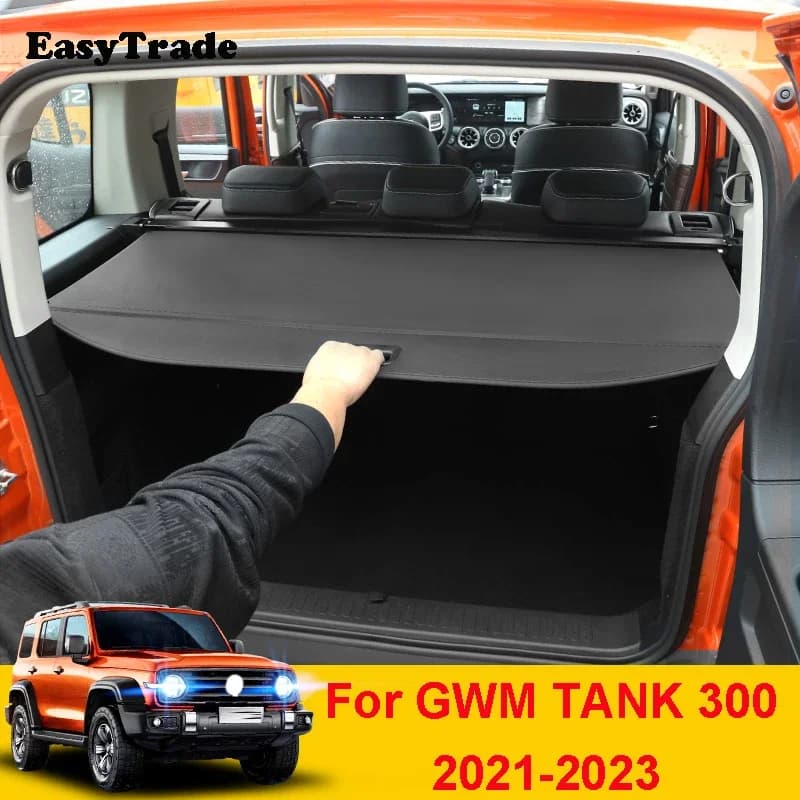Per GWM WEY TANK 300 2021-2024 Accessori Copertura del bagagliaio dell'auto Articolo Partizione Riparo Tenda di stoccaggio Cargo posteriore Organizer Rack