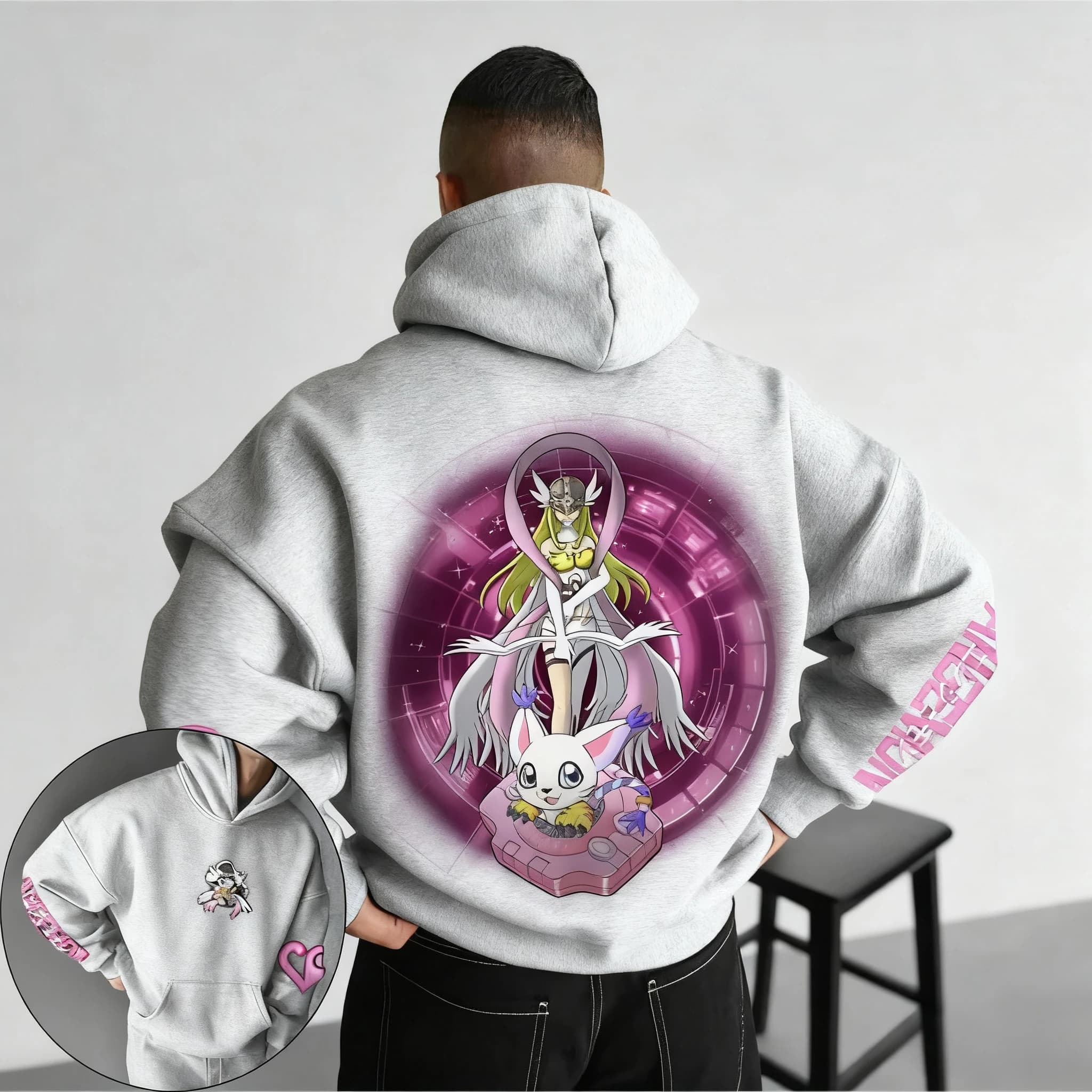 Unisex Digimon Anime Oversized Hoodie Men Women Streetwear Casual Pullover Sweatshirt Hooded Jacket Autumn Winter Y2k Clothes