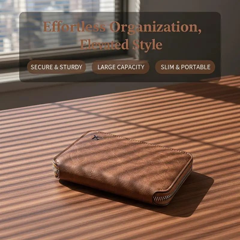Zippered Passport Case Large Capacity Portable ID Ticket Card Organizer Wear Resistant Coin Purse for Cross Border Travel
